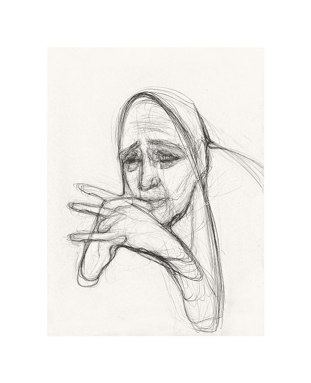 "197. Молитва, 2022 / Prayer, 2022 папір, вугілля / paper, charcoal 60 x 42 см."